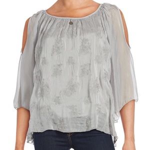 Saks Fifth Avenue Cold Shoulder Silk Top